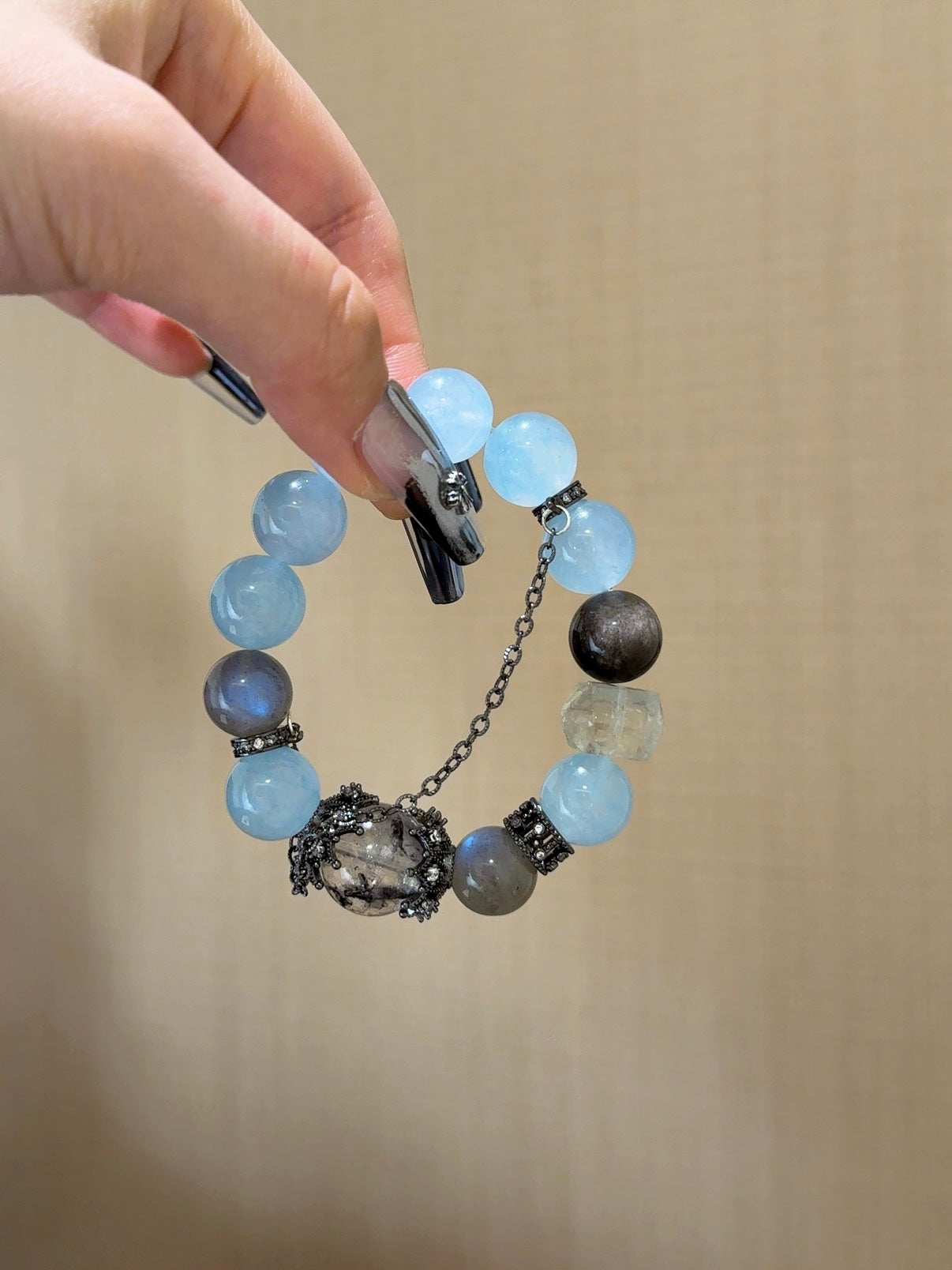 ▫️▪️ Blue chalcedony multi-treasure bracelet